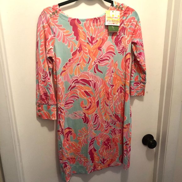 Lilly Pulitzer Dresses & Skirts - Lilly Pulitzer UPF 50+ Sophie Dress Poolside Blue Love Birds (Small)